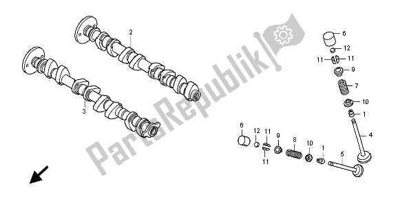 Toutes les pièces pour le Arbre à Cames Et Soupape du Honda CB 600F3A Hornet 2009