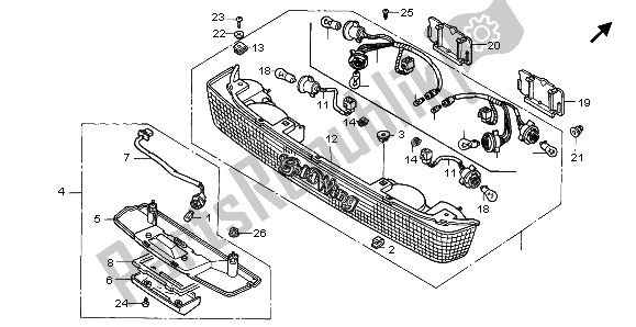 All parts for the Trunk Light of the Honda GL 1500 SE 1996