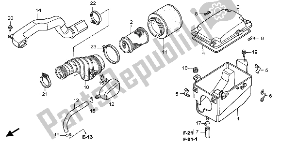 Alle onderdelen voor de Luchtfilter van de Honda TRX 400 EX Fourtrax 2001