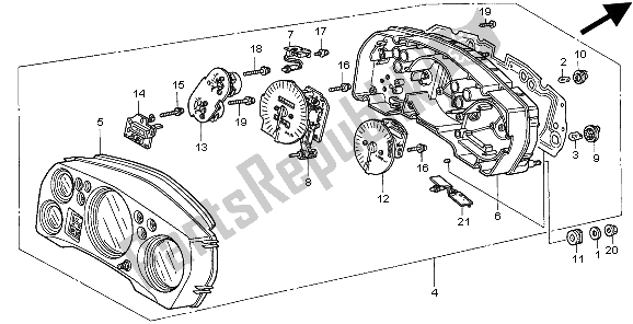 Toutes les pièces pour le Mètre (kmh) du Honda CBR 1100 XX 1998