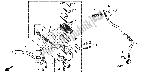 Tutte le parti per il Pompa Freno Anteriore del Honda GL 1800B 2013