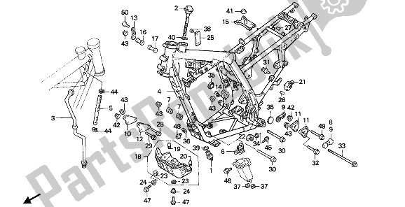 All parts for the Frame Body of the Honda NX 650 1989