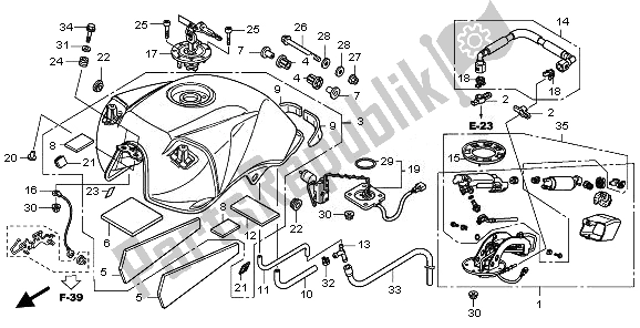 Todas las partes para Tanque De Combustible Y Bomba De Combustible de Honda CBF 600 SA 2010