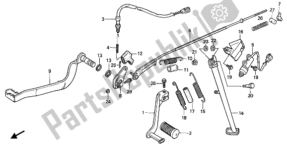 Todas las partes para Pedal Y Soporte de Honda XL 600V Transalp 1990