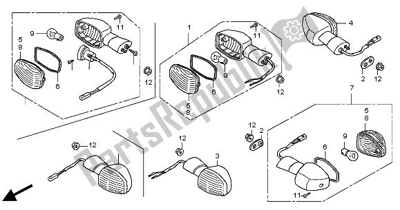 Alle onderdelen voor de Winker van de Honda CB 900F Hornet 2004