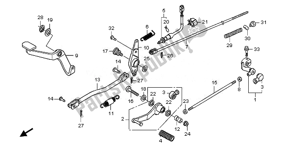 All parts for the Pedal of the Honda VT 750 SA 2010