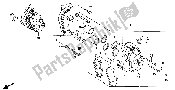 All parts for the Front Brake Caliper of the Honda CBR 600F 1994