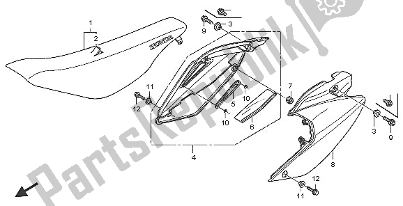All parts for the Seat & Side Cover of the Honda CRF 250X 2005