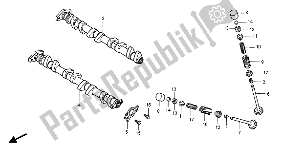 Tutte le parti per il Albero A Camme E Valvola del Honda CBR 900 RR 2001