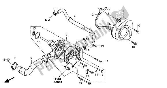 Tutte le parti per il Pompa Dell'acqua del Honda CBF 600 SA 2005