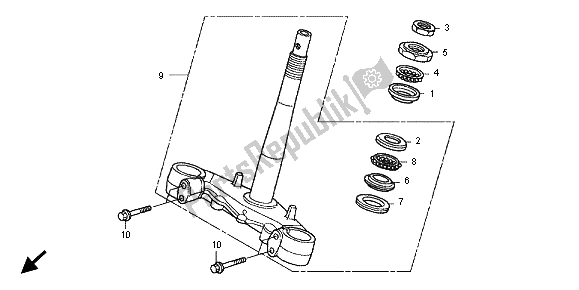 Tutte le parti per il Gambo Dello Sterzo del Honda SH 150 2012