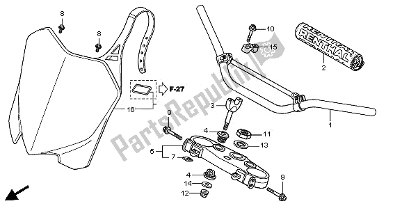 All parts for the Handle Pipe & Top Bridge of the Honda CRF 450R 2010