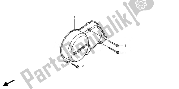 All parts for the Left Crankcase Cover of the Honda CRF 50F 2014