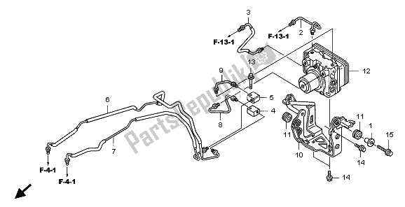 All parts for the Abs Modulator of the Honda CB 1300A 2009