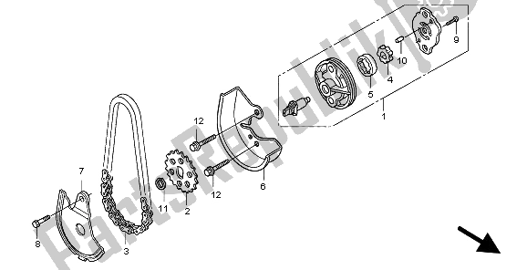 All parts for the Oil Pump of the Honda PES 150R 2009