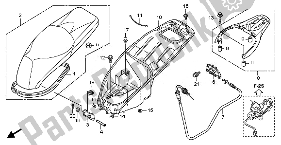 All parts for the Seat & Luggage Box of the Honda SH 125S 2011