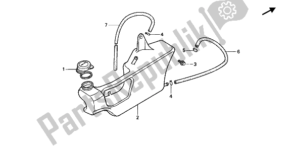 Todas las partes para Tanque De Reserva de Honda PC 800 1989