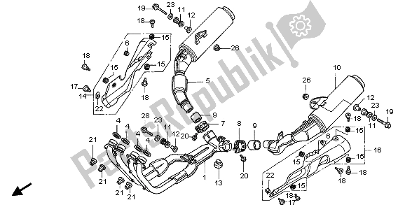 All parts for the Exhaust Muffler of the Honda CBR 1000F 1999