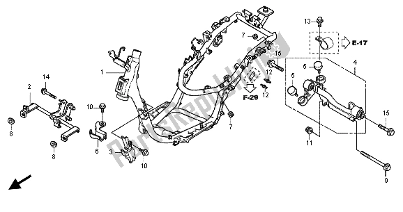 Todas as partes de Corpo Da Moldura do Honda SH 125R 2012