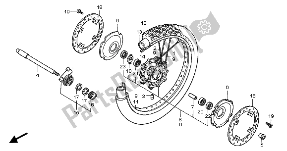 Tutte le parti per il Ruota Anteriore del Honda XL 650V Transalp 2001