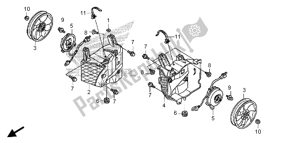 All parts for the Cooling Fan of the Honda GL 1800B 2013