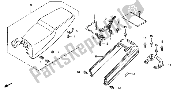 All parts for the Seat & Rear Cowl of the Honda NTV 650 1989