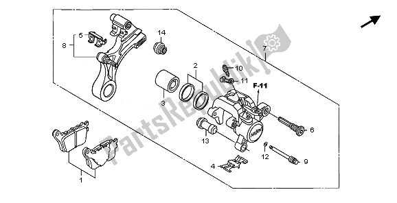 Todas las partes para Pinza De Freno Trasero de Honda CBR 600 RR 2010