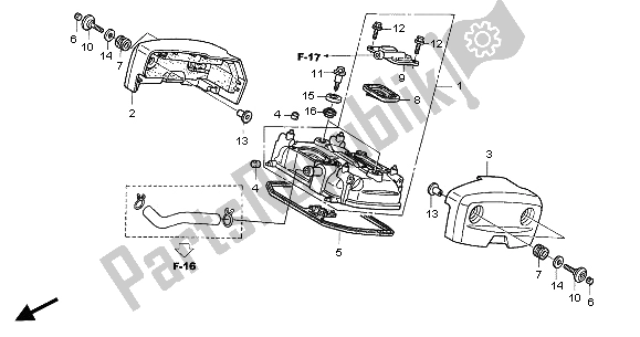 Todas las partes para Tapa De Culata Trasera de Honda VT 125C 2001