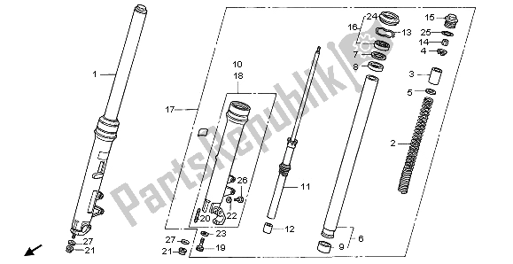 Todas as partes de Garfo Dianteiro do Honda CB 1000F 1996
