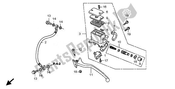 Todas las partes para Rr. Cilindro Maestro Del Freno de Honda SH 150 2011