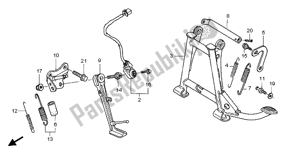 All parts for the Stand of the Honda ST 1300A 2003