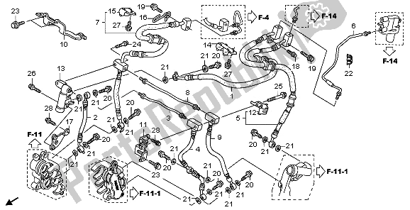 Tutte le parti per il Tubo Freno Anteriore del Honda ST 1300 2009