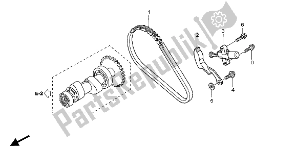 All parts for the Cam Chain & Tensioner of the Honda TRX 400 FA 2007