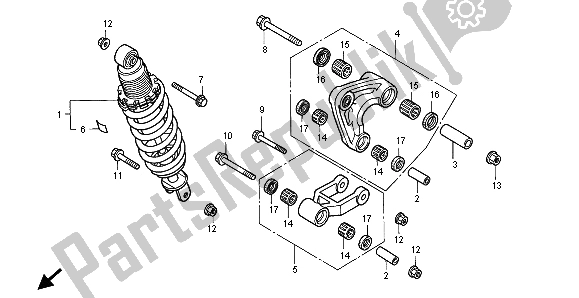 Todas as partes de Almofada Traseira do Honda XLR 125R 1999