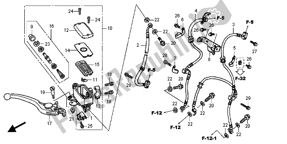 All parts for the Fr. Brake Master Cylinder of the Honda VFR 800X 2011