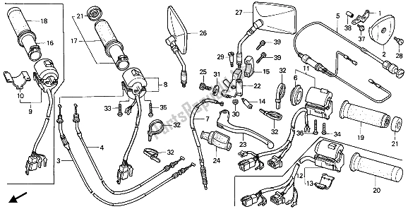 Todas las partes para Interruptor Y Cable de Honda VT 600C 1989