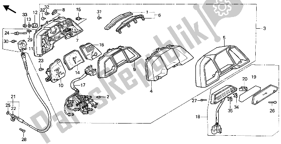 All parts for the Meter (mph) of the Honda VFR 750F 1987