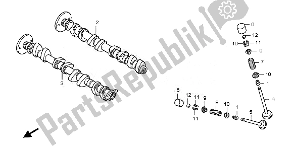 Toutes les pièces pour le Arbre à Cames Et Soupape du Honda CBF 600 SA 2010