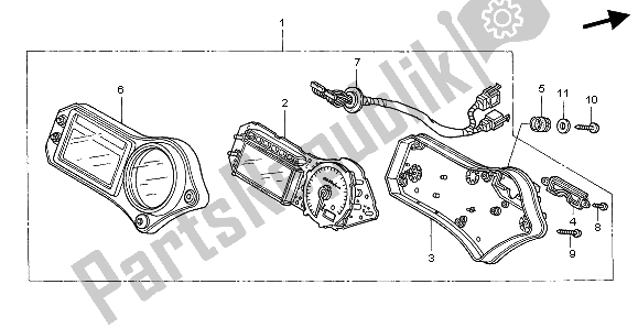 Toutes les pièces pour le Mètre (kmh) du Honda CBR 600F 2007