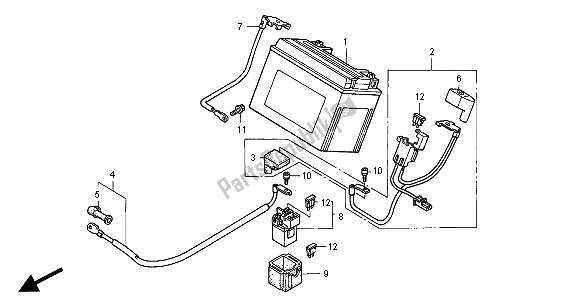 Todas as partes de Bateria do Honda VFR 800 FI 2000