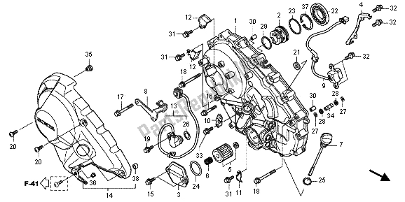 Wszystkie części do Prawa Os? Ona Skrzyni Korbowej Honda NC 700 XD 2013