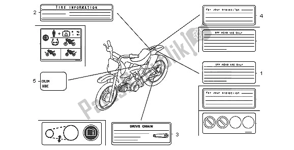 All parts for the Caution Label of the Honda CRF 70F 2005