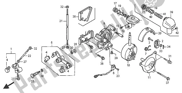 All parts for the Select Lever of the Honda TRX 500 FA Fourtrax Foreman 2005