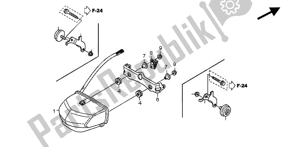 All parts for the Taillight of the Honda CBR 600 RA 2011