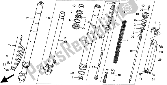 Todas las partes para Tenedor Frontal de Honda CR 85 RB LW 2003