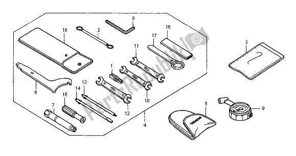 All parts for the Tools of the Honda CB 600F2 Hornet 2000