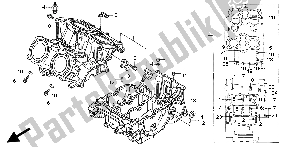 All parts for the Crankcase of the Honda VF 750C 1997