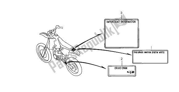 Todas las partes para Etiqueta De Precaución de Honda CR 80R SW 2000