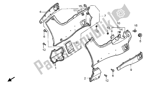 All parts for the Side Cover of the Honda ST 1100A 1996