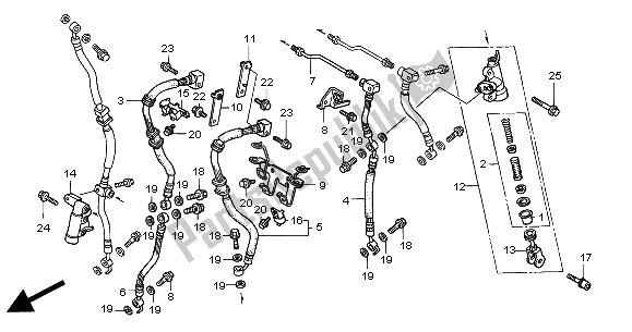 Tutte le parti per il Secondo Cilindro Principale del Honda CB 1100 SF 2000